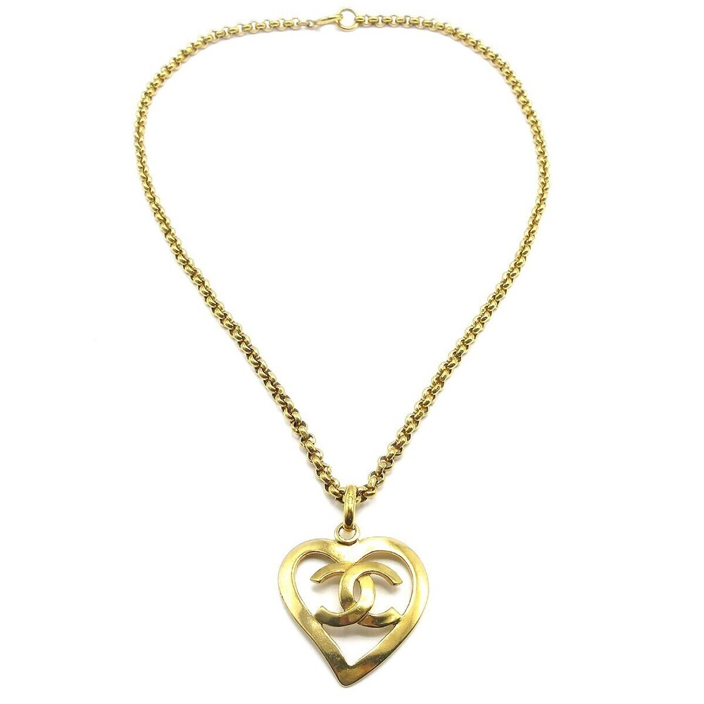 Chanel CC Heart Pendant Metal